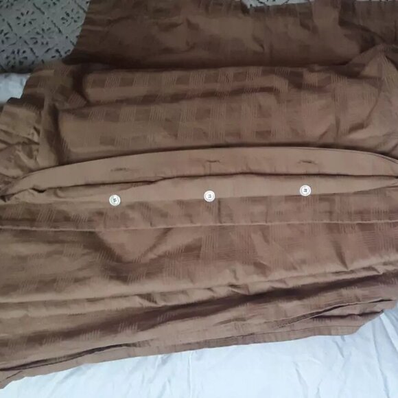 Ralph Lauren Brown KING Crosshatch Duvet Cover Set. 2 Shams - Picture 2 of 4